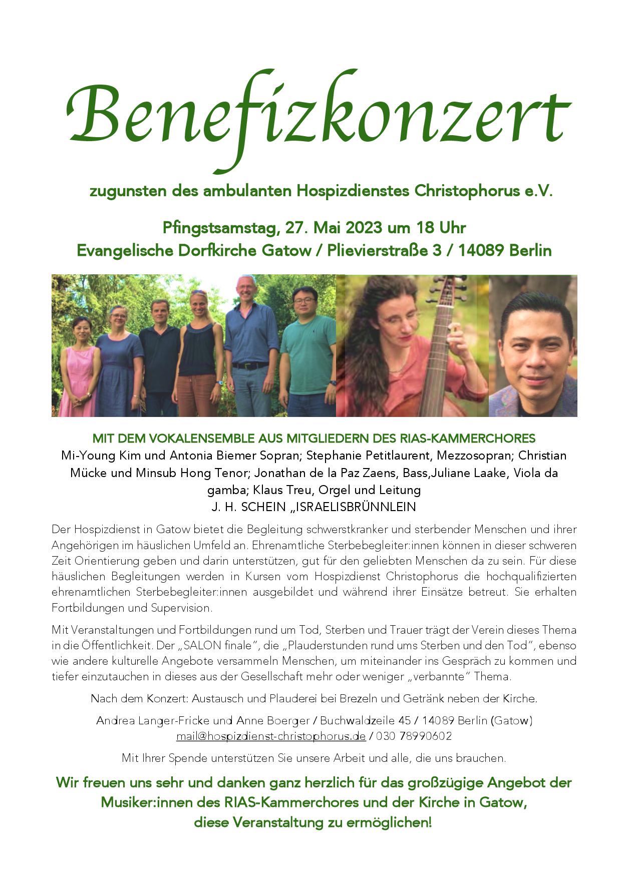Benefizkonzert zugunsten des ambulanten Hospizdienstes Christophorus e.V.
