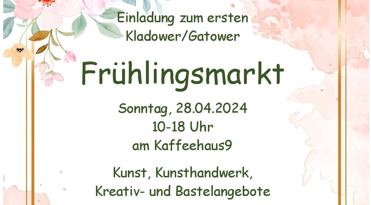 Frühlingsmarkt am Sonntag, 28.04.2024, ab 10:00 am Kaffeehaus9