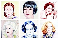 Kaffeehaus9 | Vernissage um 16 Uhr | DRAMA QUEENS | Portraitreihe einiger unvergesslicher Film-Ikonen Hollywoods –  Ines Gaiko (Kino- und Fashion-Fan) – (Aquarell-Mischtechnik; Acryl)